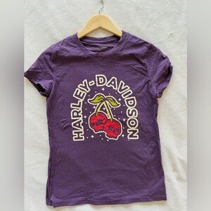 Harley-Davidson Tee in Purple with Cherry Design